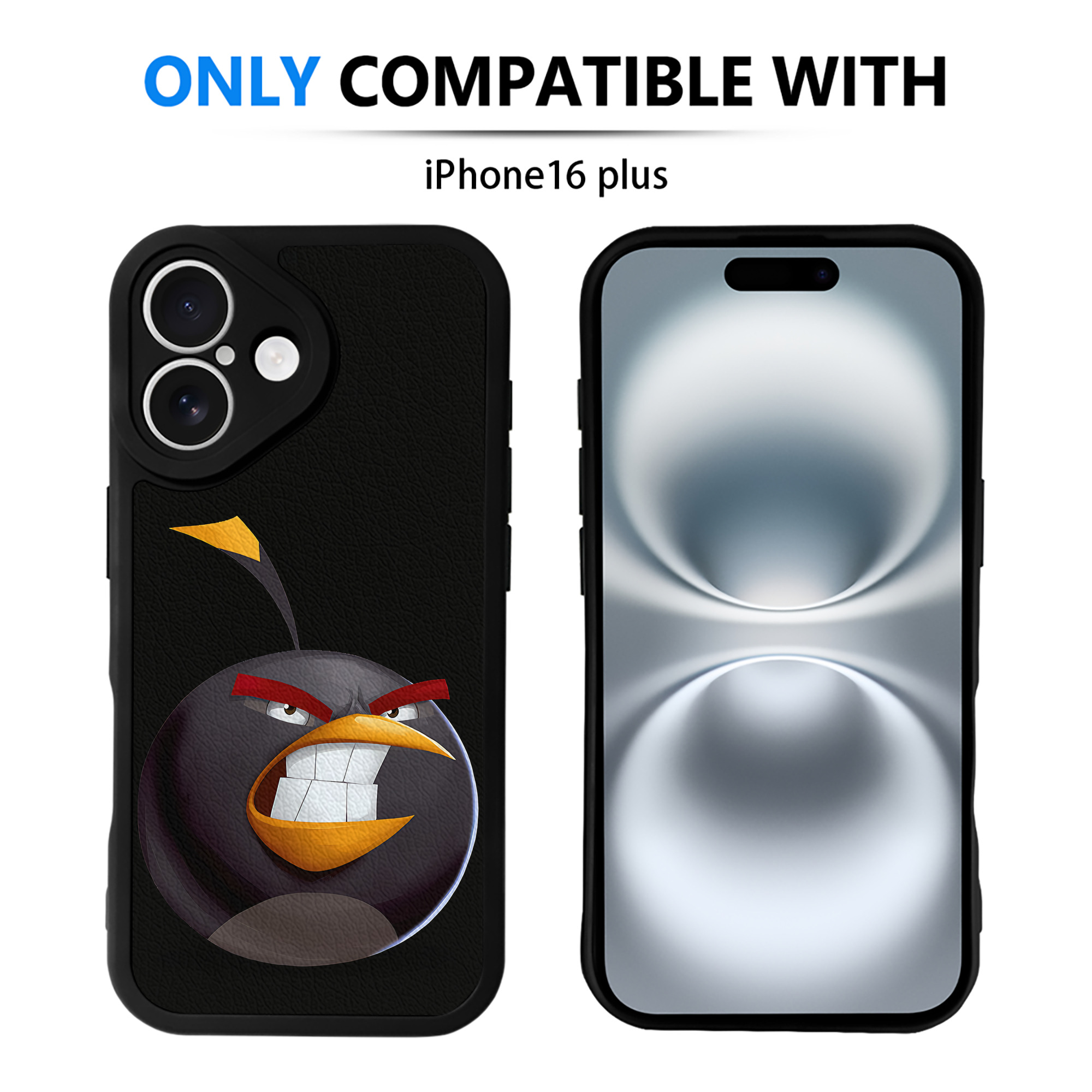 （画像用） Angry Birds アングリーバード 【iPhone 16シリーズ対応】シリコンスマホケース（レザー調） 材質：シリコン